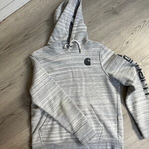 Carhartt Heather Gray Striped Hoodie